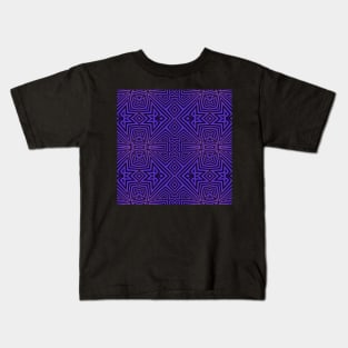 Purple/Black Tribal Pattern Kids T-Shirt